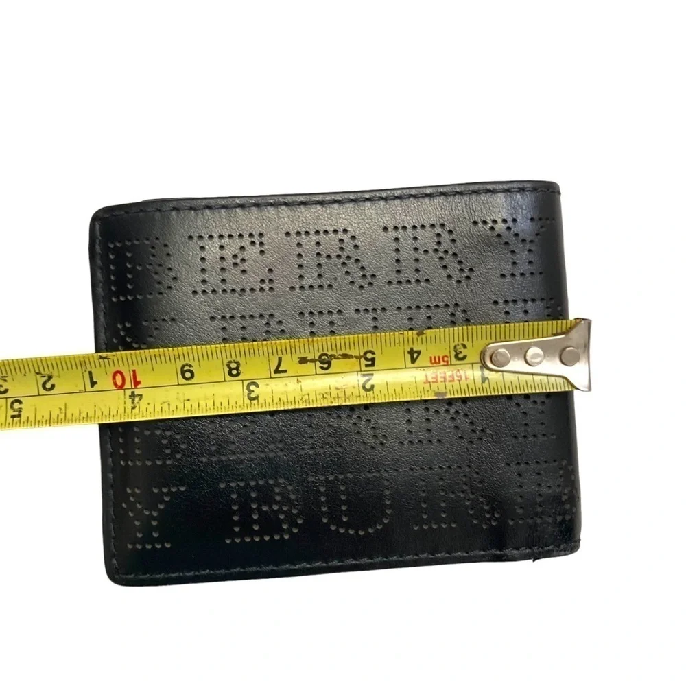 Burberry black leather perforated men’s wallet rare